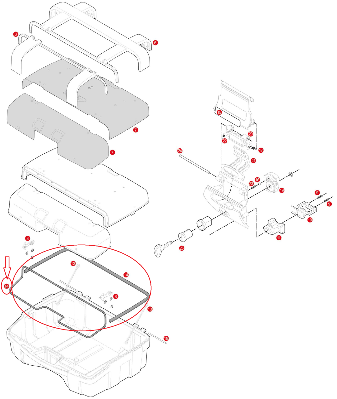 GIVI Z2072R ÇANTA KAPAK CONTASI TRK33-TRK46