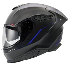NEXX Y.100R REACT MAT SİYAH-MAVİ KASK MAVI - L