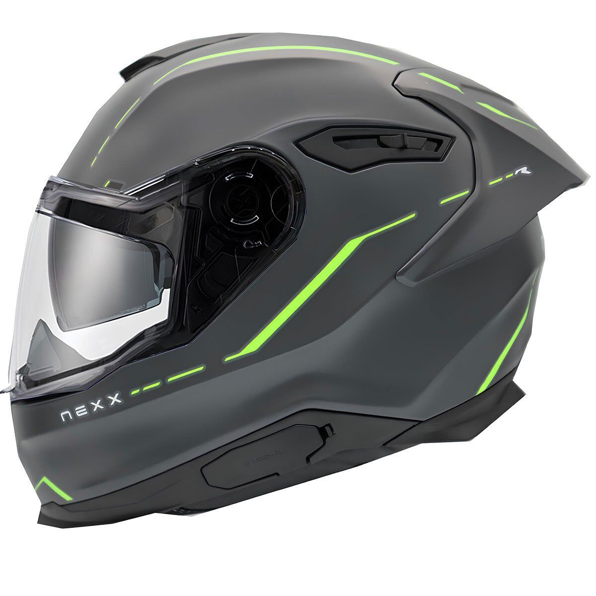 NEXX Y.100R REACT MAT GRİ-YEŞİL KASK YESIL - XXL