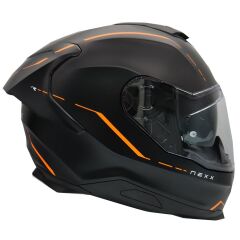 NEXX Y.100R REACT MAT SİYAH-TURUNCU KASK TURUNCU - L