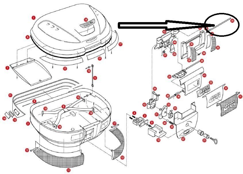 GIVI Z297 ÇANTA PİMİ 140MM E52-E35