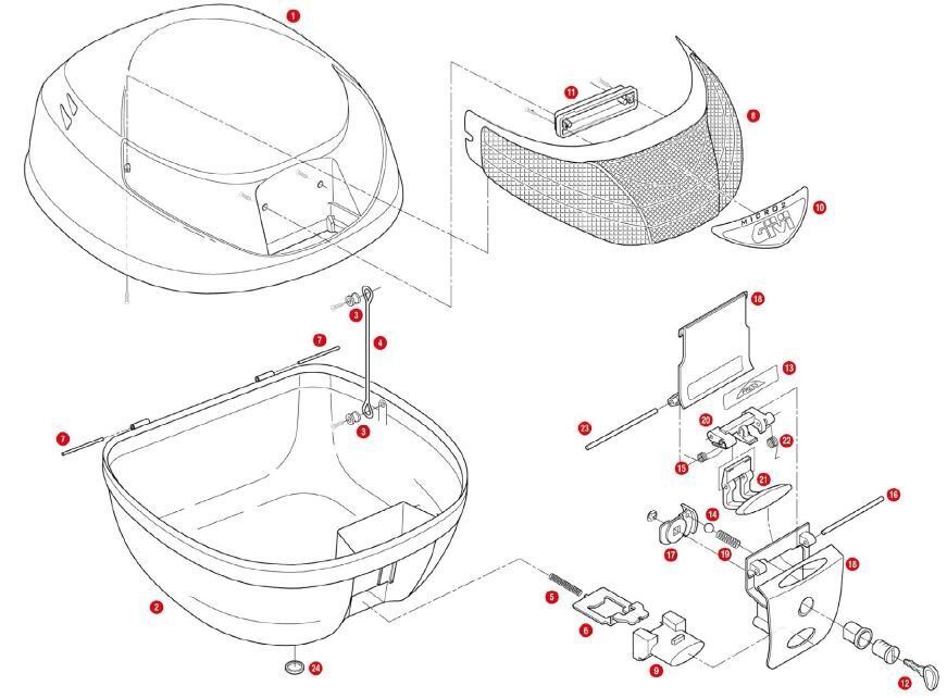 GIVI Z310 ÇANTA ALT TABLA KİLİT SACI E42-E26-E300-E30-E33-E280-E260