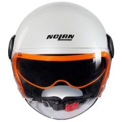 Nolan N21 VISOR OCIO AÇIK MOTOSİKLET KASKI İNCİ BEYAZI / TURUNCU 347
