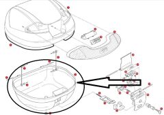 GIVI Z350FNM ÇANTA ALT KABUK KOMPLE E340-E350-E370