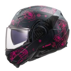 LS2 ADVANT 2 SOPHIA MAT SİYAH-PEMBE KASK PEMBE - L