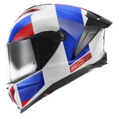 GIVI 50.3 VISION MAT BEYAZ-MAVİ-KIRMIZI KASK