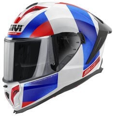 GIVI 50.3 VISION MAT BEYAZ-MAVİ-KIRMIZI KASK