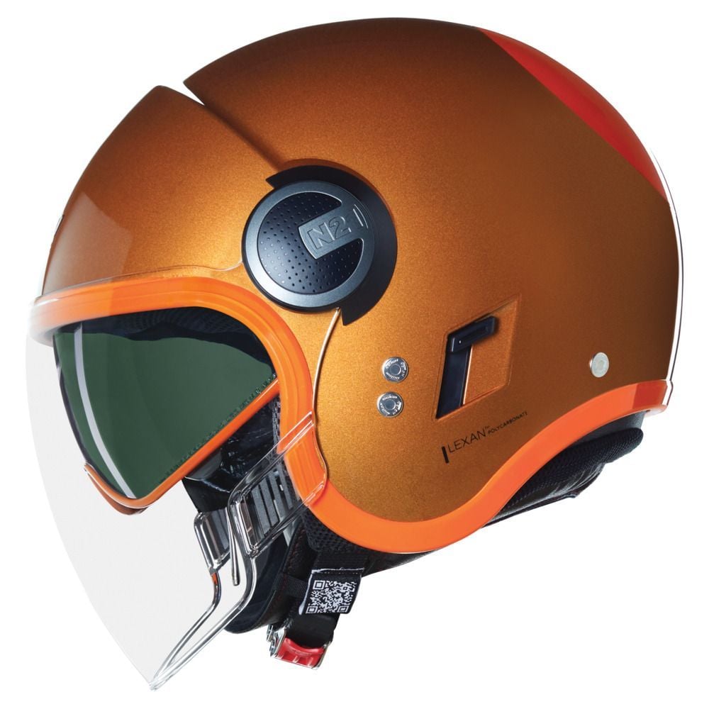 Nolan N21 VISOR OCIO AÇIK MOTOSİKLET KASKI KAHVERENGİ / TURUNCU 348