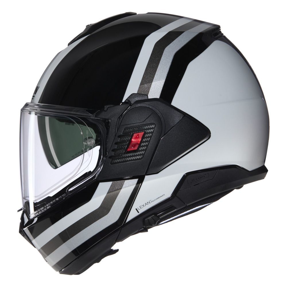 Nolan N120-1 CLASSICO (348) ÇENE ARKAYA AÇILIR KASK LINEO Siyah / Beyaz / Gümüş
