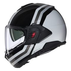Nolan N120-1 CLASSICO (348) ÇENE ARKAYA AÇILIR KASK LINEO Siyah / Beyaz / Gümüş