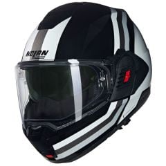 Nolan N120-1 CLASSICO (348) ÇENE ARKAYA AÇILIR KASK LINEO Siyah / Beyaz / Gümüş