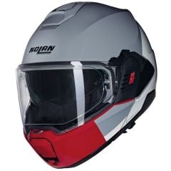 Nolan N120-1 GRAFO (349) ÇENE ARKAYA AÇILIR KASK Gri/Beyaz/Kırmızı