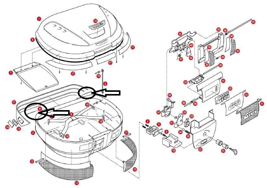 GIVI Z590R ÇANTA PİMİ ÇİFT E55-E52-B47-E450-B37-E36-E45-TRK52-TRK33-V47-E41