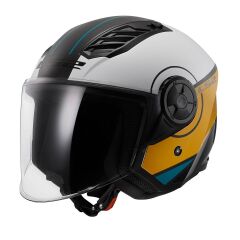 LS2 AIRFLOW 2 COVER SİYAH-BEYAZ-KAHVE KASK SIYAH/GOLD - 3XL