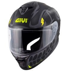 GIVI 50.X BONES MAT SİYAH-NEON SARI KASK