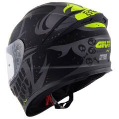 GIVI 50.X BONES MAT SİYAH-NEON SARI KASK