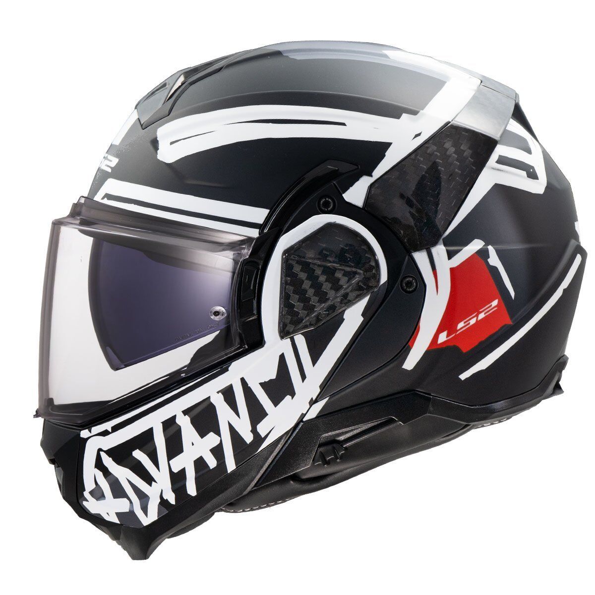 LS2 ADVANT 2 TAPE MAT SİYAH-BEYAZ KASK MAT SIYAH - XL