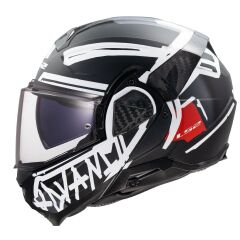 LS2 ADVANT 2 TAPE MAT SİYAH-BEYAZ KASK MAT SIYAH - XL