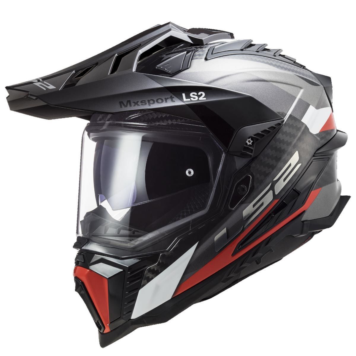 LS2 EXPLORER C KARBON FRONTIER TITANIUM-KIRMIZI KASK KIRMIZI - XL