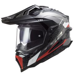 LS2 EXPLORER C KARBON FRONTIER TITANIUM-KIRMIZI KASK KIRMIZI - XL