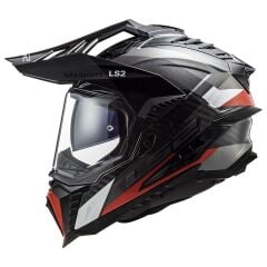 LS2 EXPLORER C KARBON FRONTIER TITANIUM-KIRMIZI KASK KIRMIZI - XXL