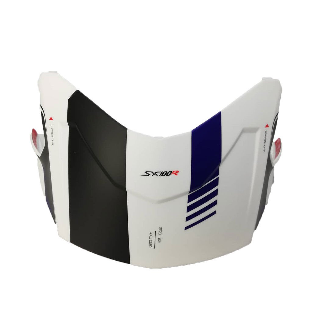 NEXX SX.100R GRIDLINE MAT BEYAZ-MAVİ KASK ARKA SPOILER