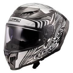 LS2 DRAGON KARBON ENTHUM SİYAH-GRİ KASK