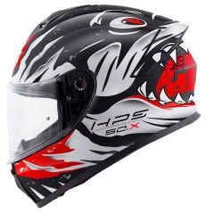 GIVI 50.X SHARKBITE MAT SİYAH-BEYAZ-KIRMIZI KASK