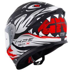 GIVI 50.X SHARKBITE MAT SİYAH-BEYAZ-KIRMIZI KASK