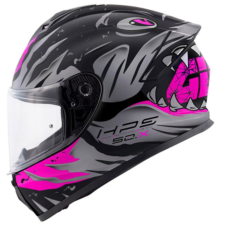 GIVI 50.X SHARKBITE MAT SİYAH-GRİ-PEMBE KASK