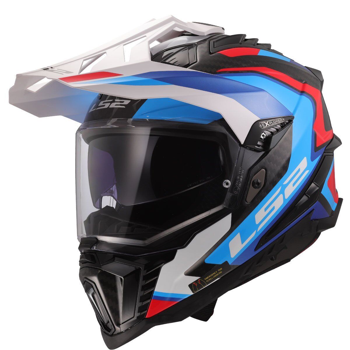 LS2 EXPLORER C KARBON FRONTIER II BEYAZ-MAVİ KASK MAVI - L