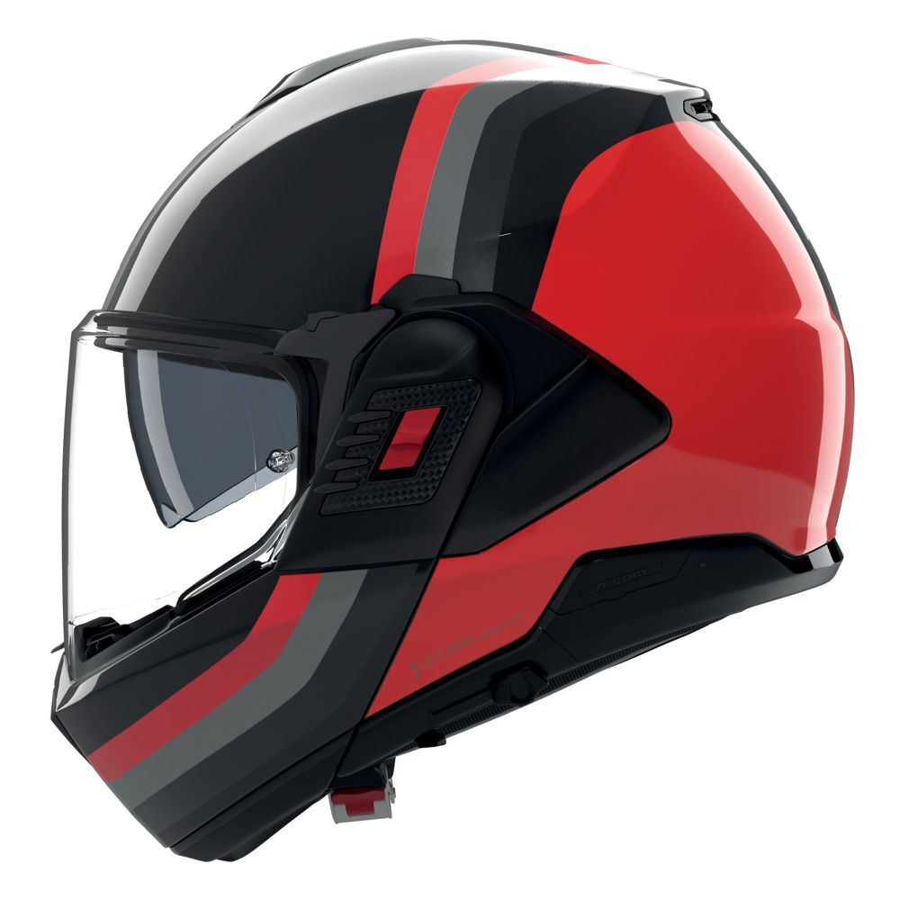 Nolan N120-1 (351) ÇENE ARKAYA AÇILIR KASK LINEO Siyah/Kırmızı/Gri