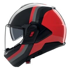 Nolan N120-1 (351) ÇENE ARKAYA AÇILIR KASK LINEO Siyah/Kırmızı/Gri