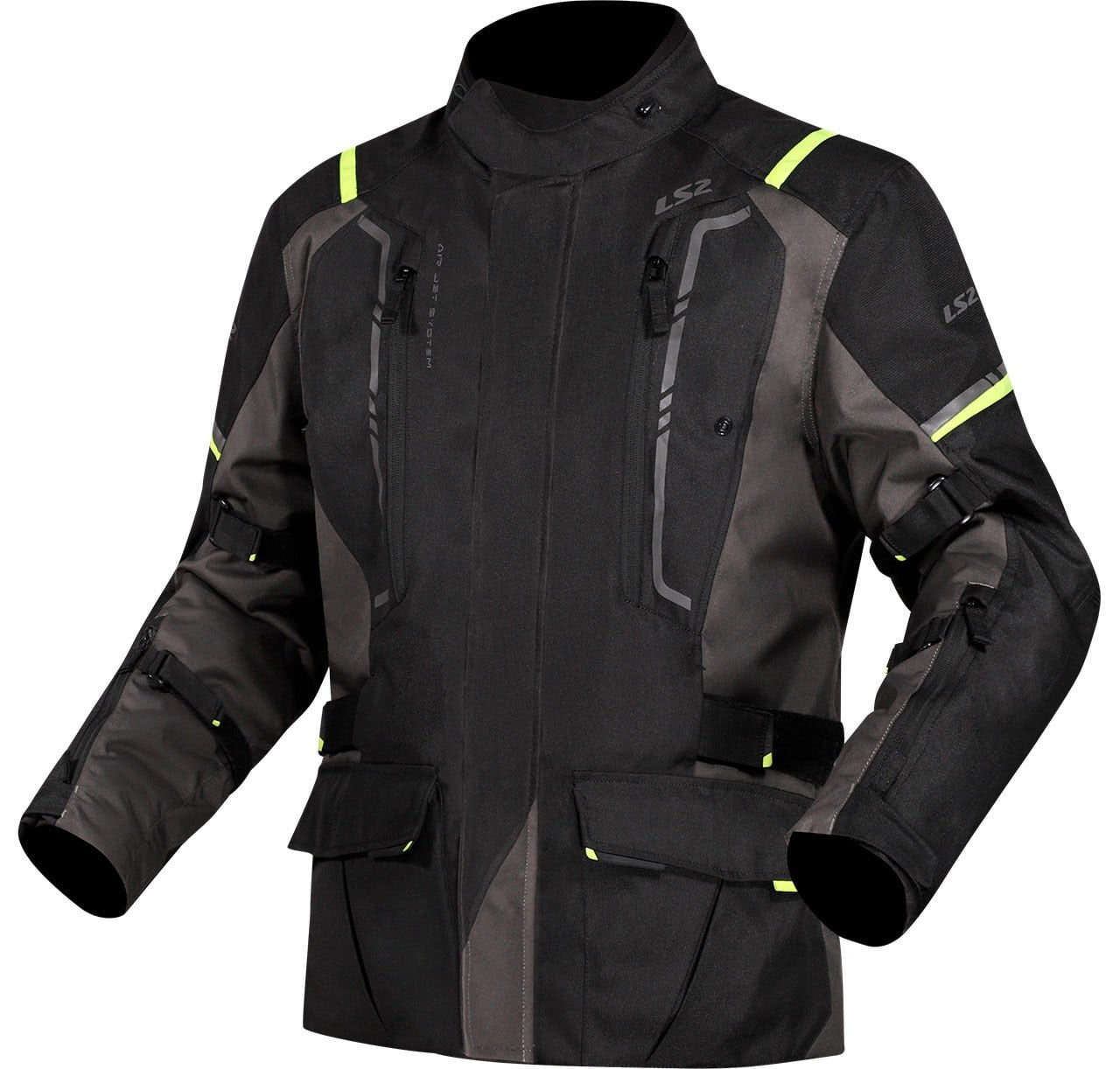 LS2 NARVIK MONT GRİ-SİYAH-NEON SARI