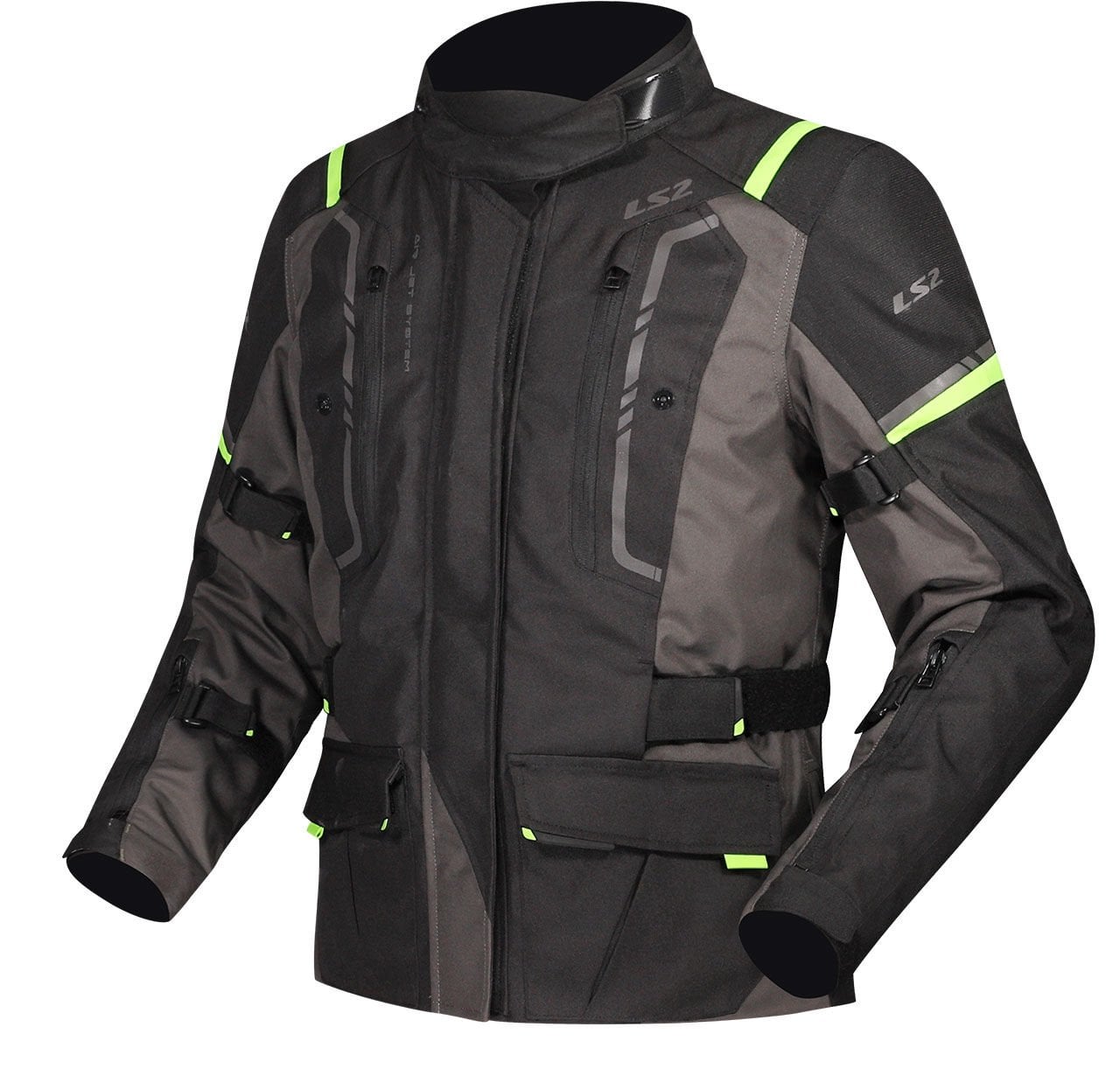 LS2 NARVIK KADIN MONT GRİ-SİYAH-NEON SARI