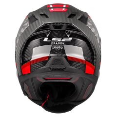 LS2 DRAGON KARBON TRAX KIRMIZI KASK KIRMIZI - S