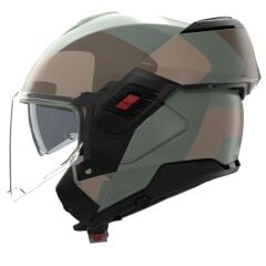Nolan N120-1 (352) ÇENE ARKAYA AÇILIR KASK OMOCROMO Gri Yeşil/Kahverengi/Kum