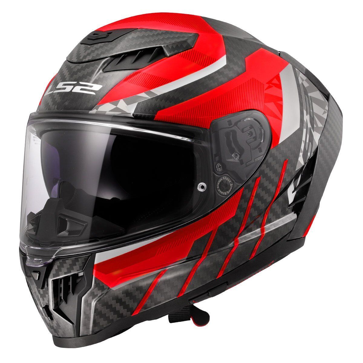 LS2 DRAGON KARBON TRAX KIRMIZI KASK KIRMIZI - XXL