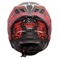 LS2 DRAGON KARBON ENTHUM KIRMIZI KASK KIRMIZI - S