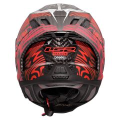 LS2 DRAGON KARBON ENTHUM KIRMIZI KASK KIRMIZI - L