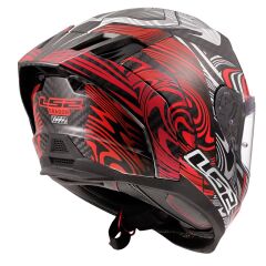 LS2 DRAGON KARBON ENTHUM KIRMIZI KASK KIRMIZI - L