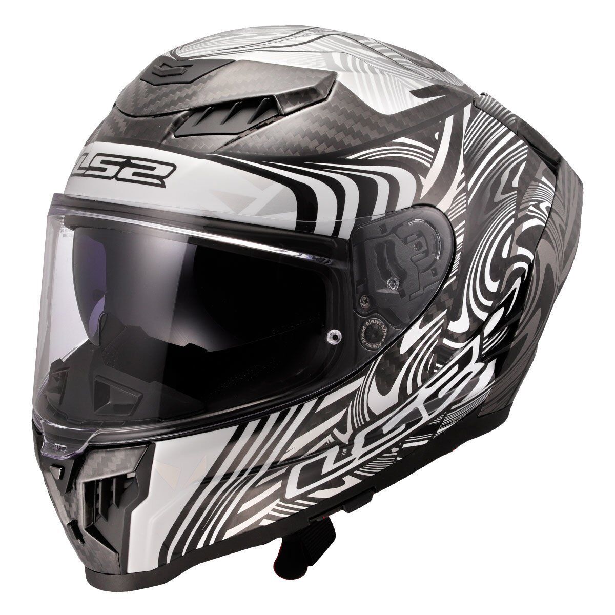 LS2 DRAGON KARBON ENTHUM SİYAH-GRİ KASK SIYAH - XXL