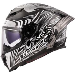 LS2 DRAGON KARBON ENTHUM SİYAH-GRİ KASK SIYAH - XXL