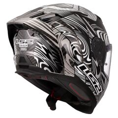 LS2 DRAGON KARBON ENTHUM SİYAH-GRİ KASK SIYAH - XXL