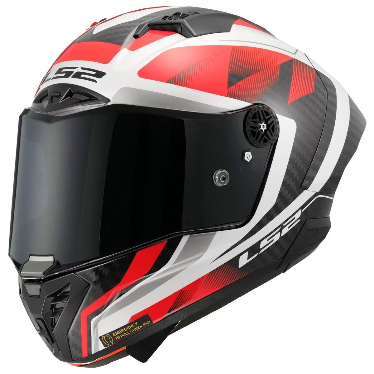 LS2 THUNDER KARBON GP AERO RAUTE BEYAZ-KIRMIZI KASK BEYAZ-KIRMIZI - M