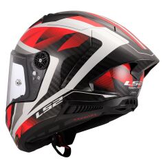 LS2 THUNDER KARBON GP AERO RAUTE BEYAZ-KIRMIZI KASK BEYAZ-KIRMIZI - M