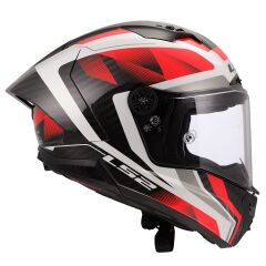 LS2 THUNDER KARBON GP AERO RAUTE BEYAZ-KIRMIZI KASK BEYAZ-KIRMIZI - M
