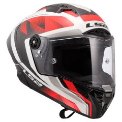 LS2 THUNDER KARBON GP AERO RAUTE BEYAZ-KIRMIZI KASK BEYAZ-KIRMIZI - M