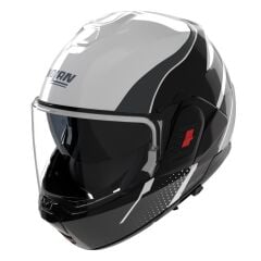 Nolan N120-1 (359) ÇENE ARKAYA AÇILIR KASK FLUENTE Beyaz/siyah/antrasit