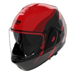 Nolan N120-1 (360) ÇENE ARKAYA AÇILIR KASK FLUENTE Kırmızı/siyah